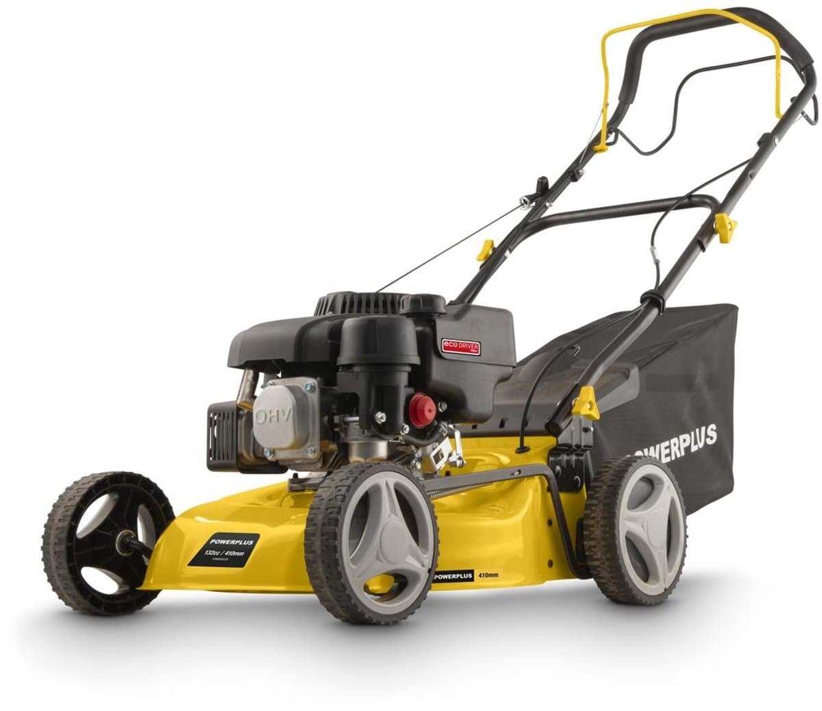 Powerplus benzine Grasmaaier POWEG60220 - 410 mm Ø en 132 cc, tuintoestel op benzine, met grasopvangsysteem en mulchfunctie — afbeelding 1
