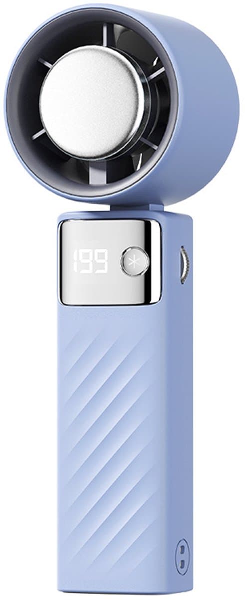Draagbare ventilator, mini oplaadbare ventilator 4000mAh, kleine stille turboventilator met instelbare snelheden (1 tot 199), koelventilator voor kamperen, sporten en reizen (blauw) — afbeelding 1