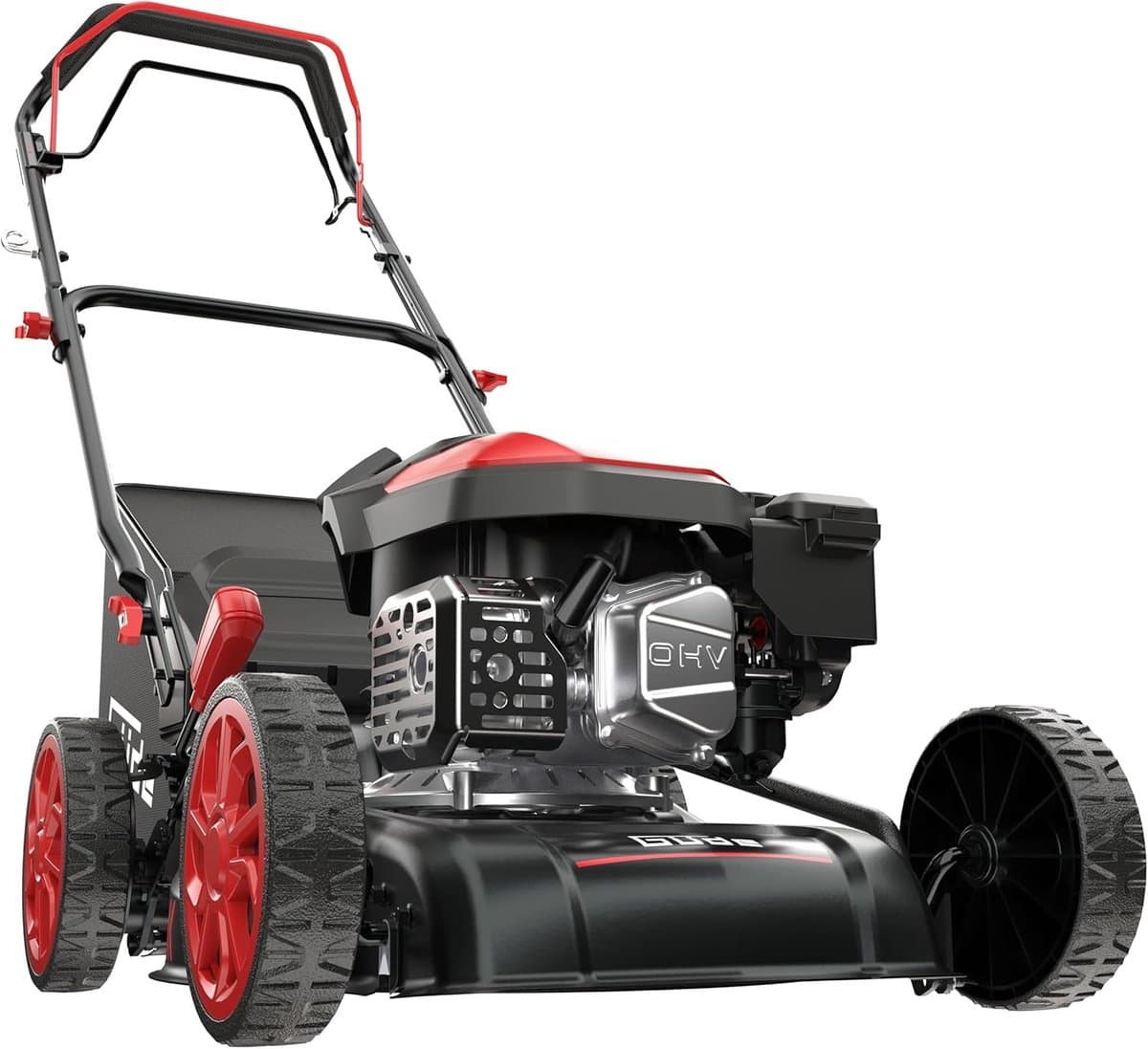 Benzine Grasmaaier - Loopmaaier Motor - Gazon Onderhoud - Achterwielaandrijving - 41 cm Maaibreedte - Zwart — afbeelding 1