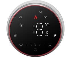 Slimme Thermostaat - WiFi Thermostaat - Energie Besparen - Programmeerbaar 7 Dagen - 16A - Zwart