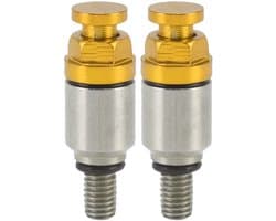 Twee M5x0.8 aluminiumlegering voorvorkontluchtingsventielen/drukregelventielen, geschikt voor CRF150R CR125R CR250R CRF250R, geel