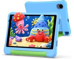 SnelShoppen - Kids Tablet 8 Inch voor Kinderen met Case, Parental Control, Android 15, 5000mAh, 3GB RAM, 32GB ROM, Leerzame Tablet voor Peuters en Kin