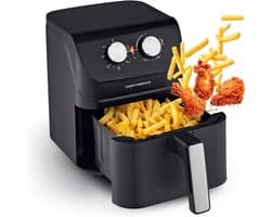 Heteluchtfriteuse Airfryer - Airfryer Oven - Vetarm Koken - 3-in-1 Multifunctioneel - 4 liter - Mat Zwart