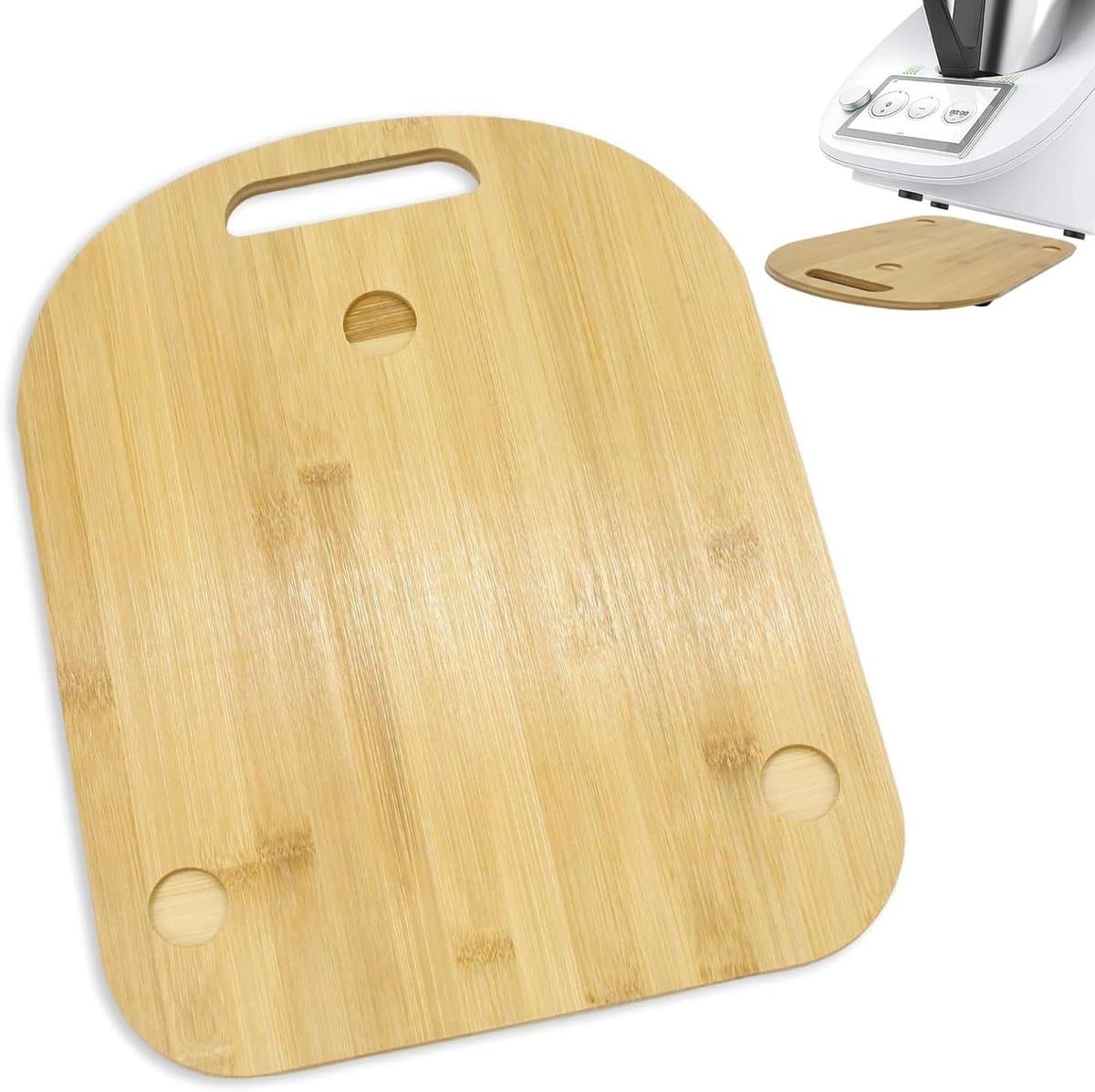 Thermomix Rolplank - Keukenmachine Skateboard - Keuken Werkblad - Massief Eiken Hout - Voor TM5 TM6 - Natuurlijk Hout — afbeelding 1