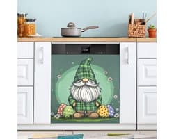 Vaatwasser Magneet Covers - Keuken Decoratie - Vaatwasser Versieren - Krasbestendig PVC - 58 x 56 cm - Groen Plaid