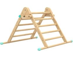 Toys Actieve tots indoor houten klimframe voor baby's en peuters, 1 jaar, Montessori Pikler Style klimdriehoek, babyspeelgoed, interactieve speelgym voor infants, 12 maanden
