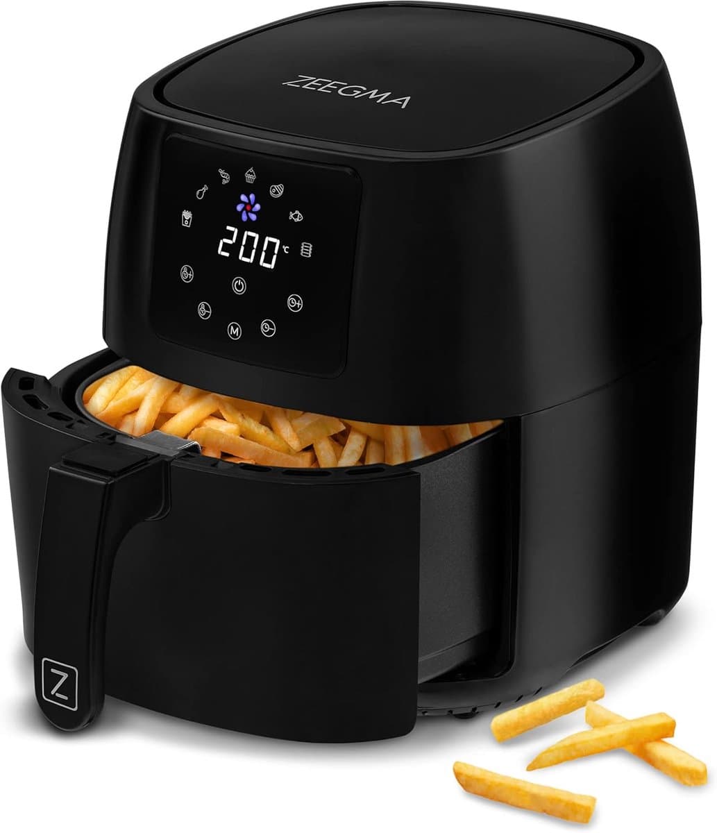 Heteluchtfriteuse - Airfryer Frituurpan - Gezond Koken - 8 Programma's - 4.5 Liter - Zwart — afbeelding 1