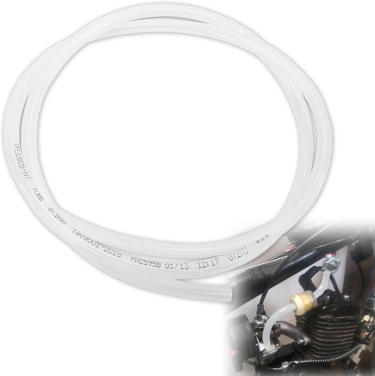 Brandstofslang 5 mm x 8 mm - flexibel en sterk - universeel voor auto, motor, grasmaaier - transparant - ShopVlot — afbeelding 1