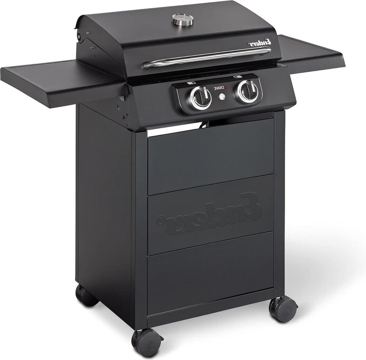Elektrische grill eCRAVE met gegoten grillwagen - opbergruimte - SIMPLE CLEAN reinigingssysteem - 2 verwarmingselementen - vormvaste braadmuts - thermometer — afbeelding 1