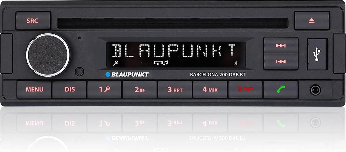 Blaupunkt Barcelona 200 DAB BT – 1-DIN autoradio met DAB+, Bluetooth, CD, USB & AUX – 4× 40 W — afbeelding 1