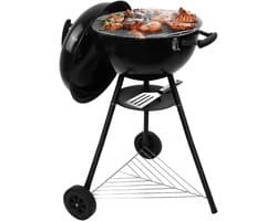 Gregman Roast 60 - 2 in 1 BBQ - Elektrische Houtskool Barbecue met Deksel - Zwart