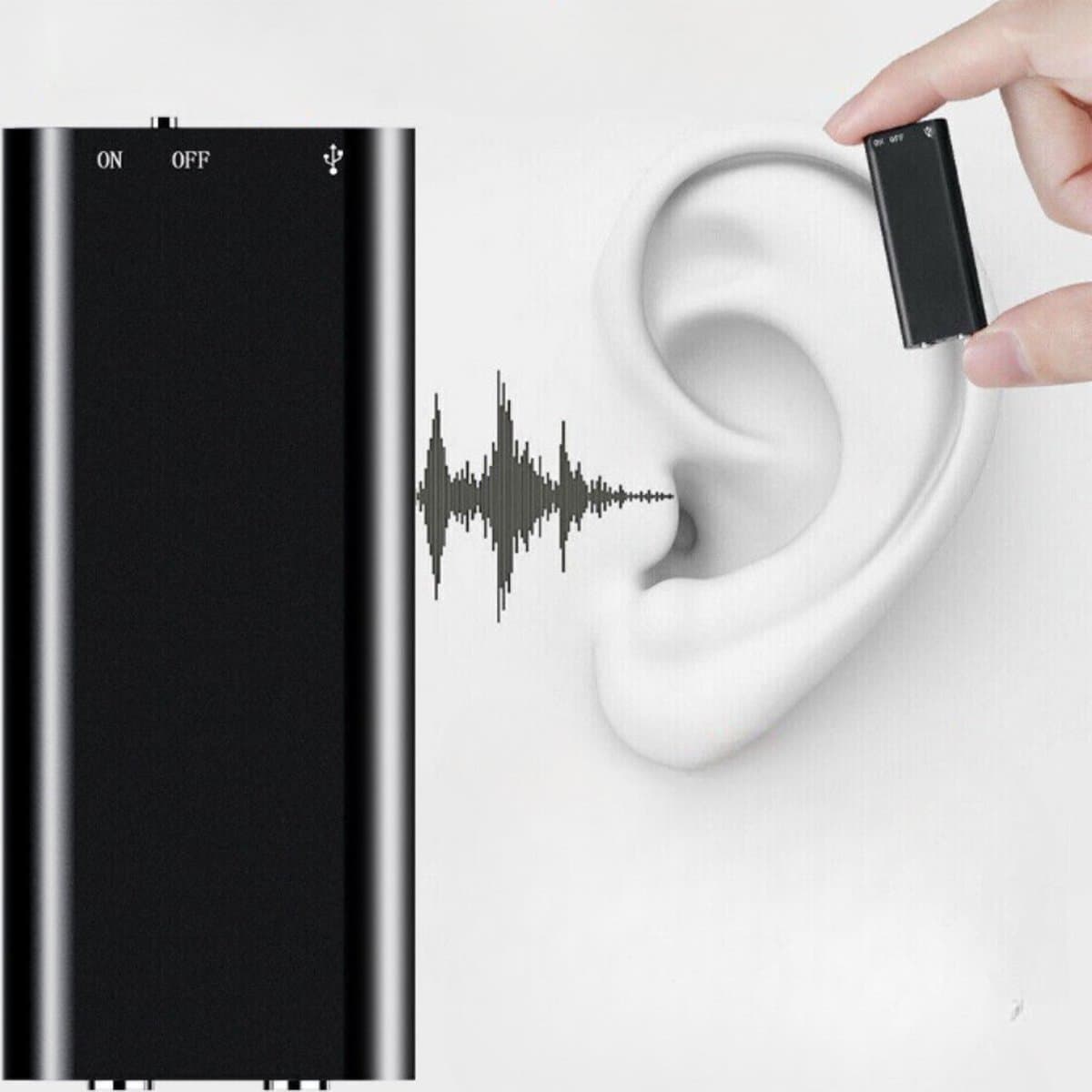Mini Afluisterapparaat - Afluisterapparatuur - Ultra Discreet en Compact - 8GB Opslagruimte - Kwalitatieve Geluidsopname - Spy & Voice Recorder - Dictafoon — afbeelding 1