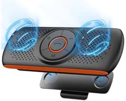 Autoluidspreker met Bluetooth, geschikt voor mobiele telefoon, draadloze muziekbox, met houder voor zonneklep, ondersteunt muziekweergave.