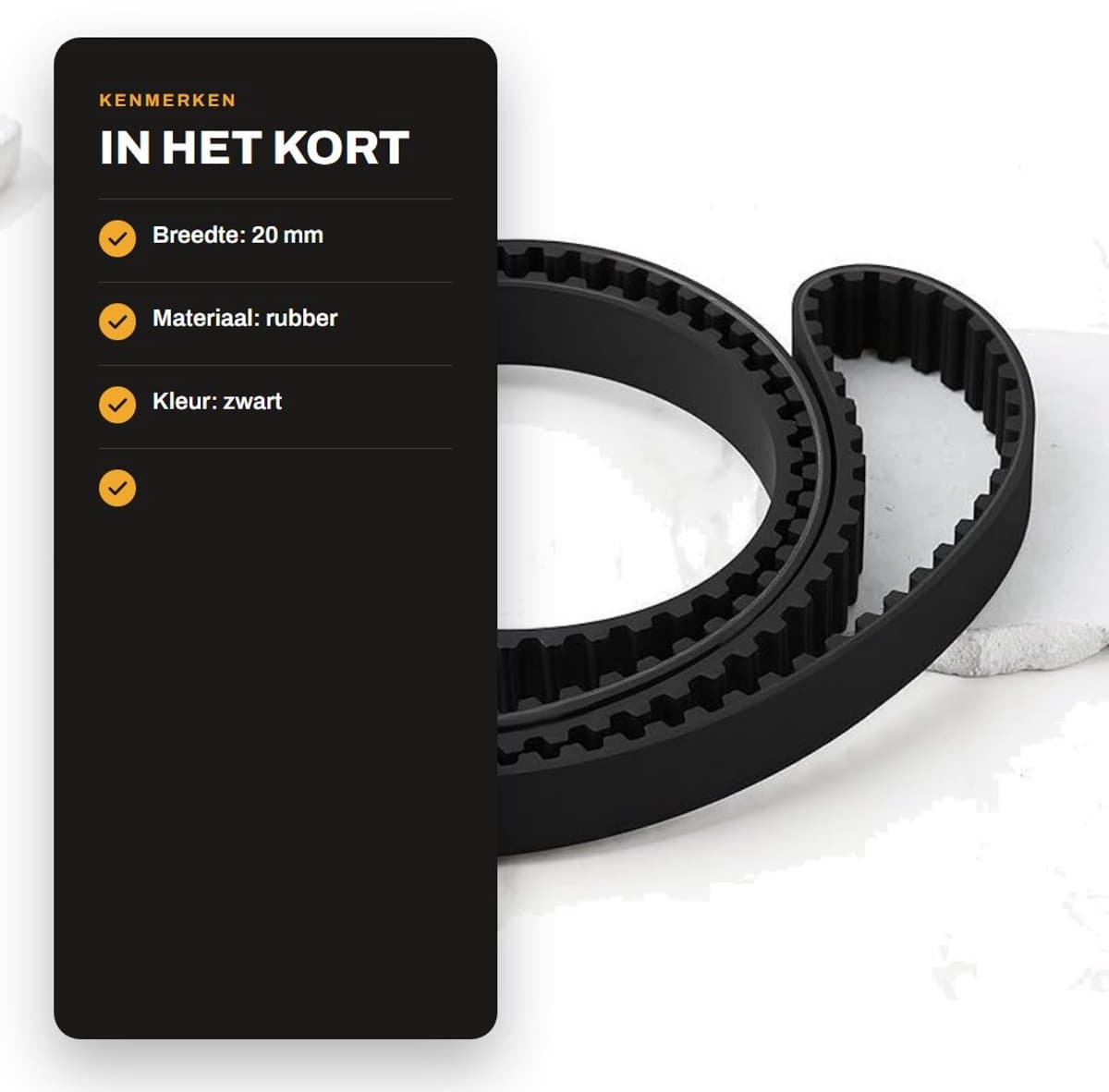 Dailygoods- Distributieriem Vervanging 20 mm - Compatibel met Countax — afbeelding 1