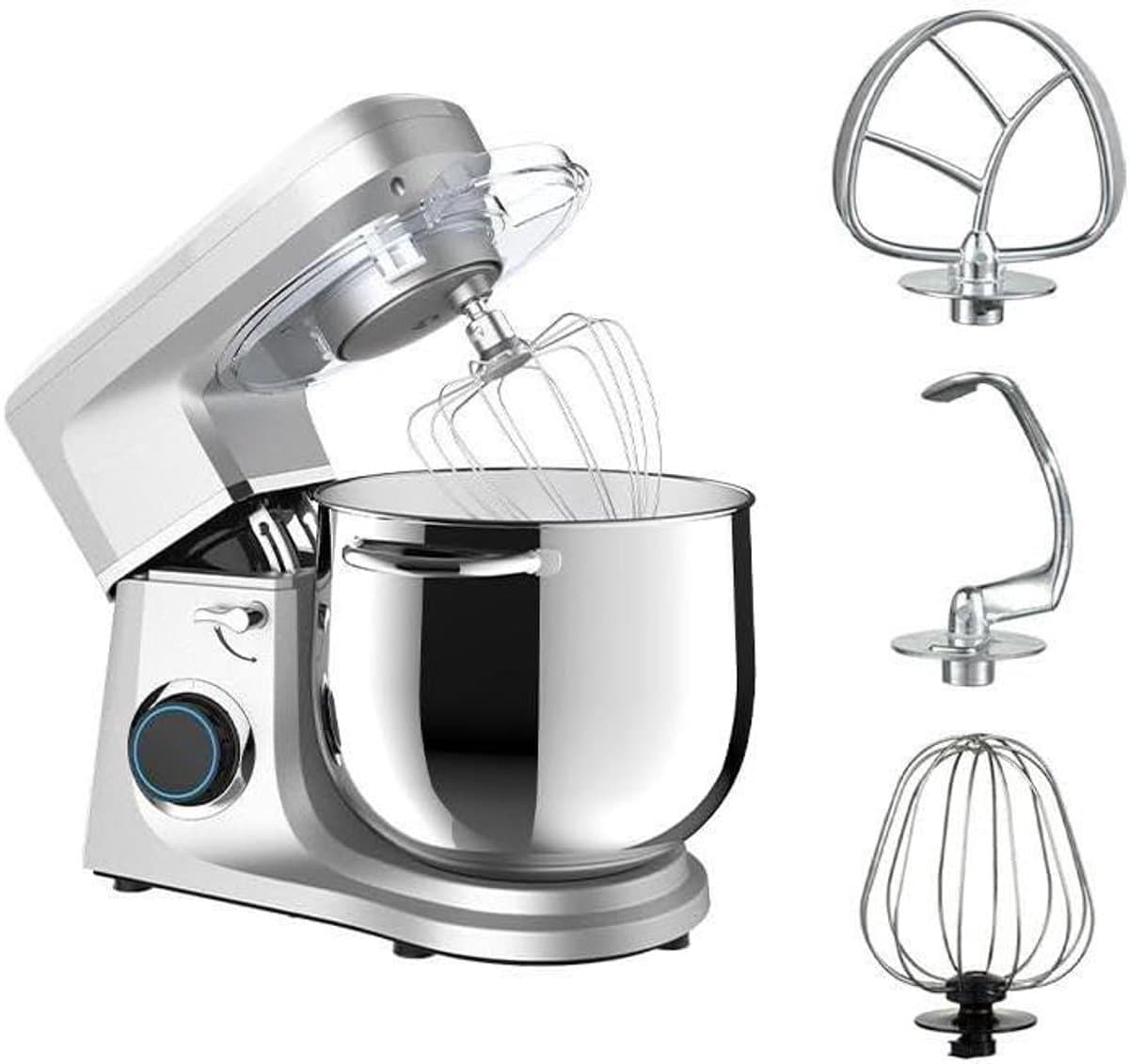 Staande Mixer - Keukenmixer Tafelmodel - Bakken en Koken - Kantelbare Kop - 11 Liter Kom - Zilver — afbeelding 1
