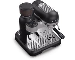 Klarstein Koffiemachine Espresso portafiltermachine met melkopschuimer, 1,4 L retro mini-espressomachine met filterhouder, 1550W koffiezetapparaat klein, melktank, thermoblock, voor cappuccino - 20 Bar - voor Keuken - LED