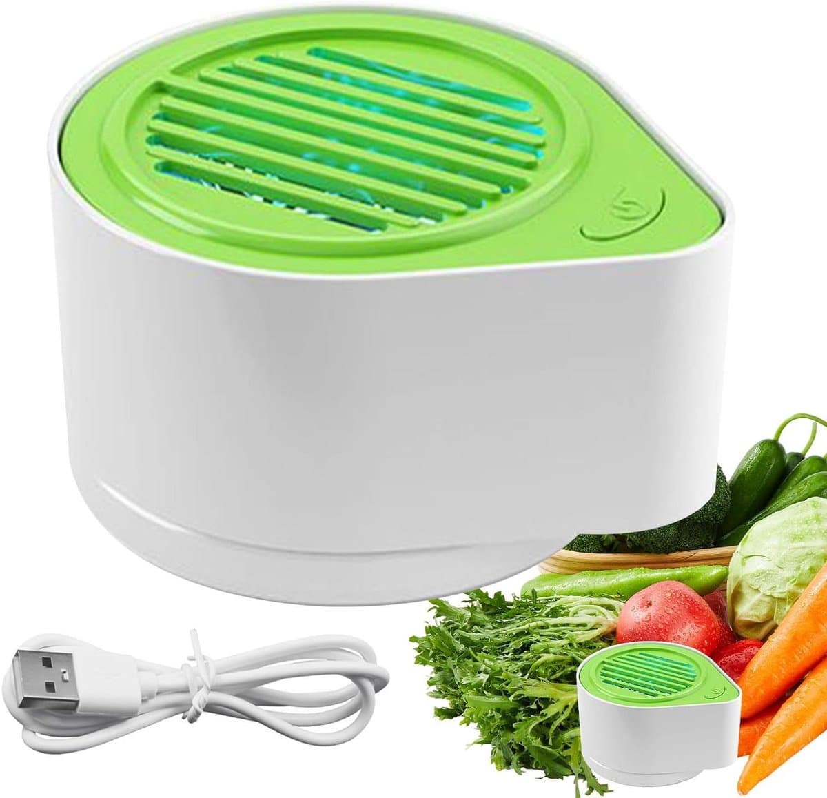 Fruit- en groentewasmachine, elektrisch reinigingsapparaat voor verse levensmiddelen, draadloze keukenhulp, automatisch keukenapparaat voor kersentomaten, druiven, aardbeien, frambozen, bessen — afbeelding 1