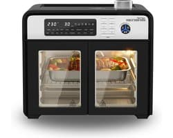 Multifunctionele Oven - Aanrechtoven Airfryer - Veelzijdig Koken - Dubbele Deur - 28 Liter - Zwart