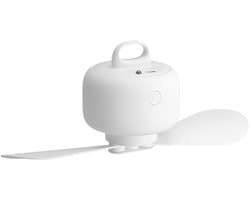Camping Ventilator 8000mAh Batterij, USB Oplaadbaar, Afstandsbediening, Afneembare Bladen, Haak, Timer, 4 Snelheden, Buiten, Wit