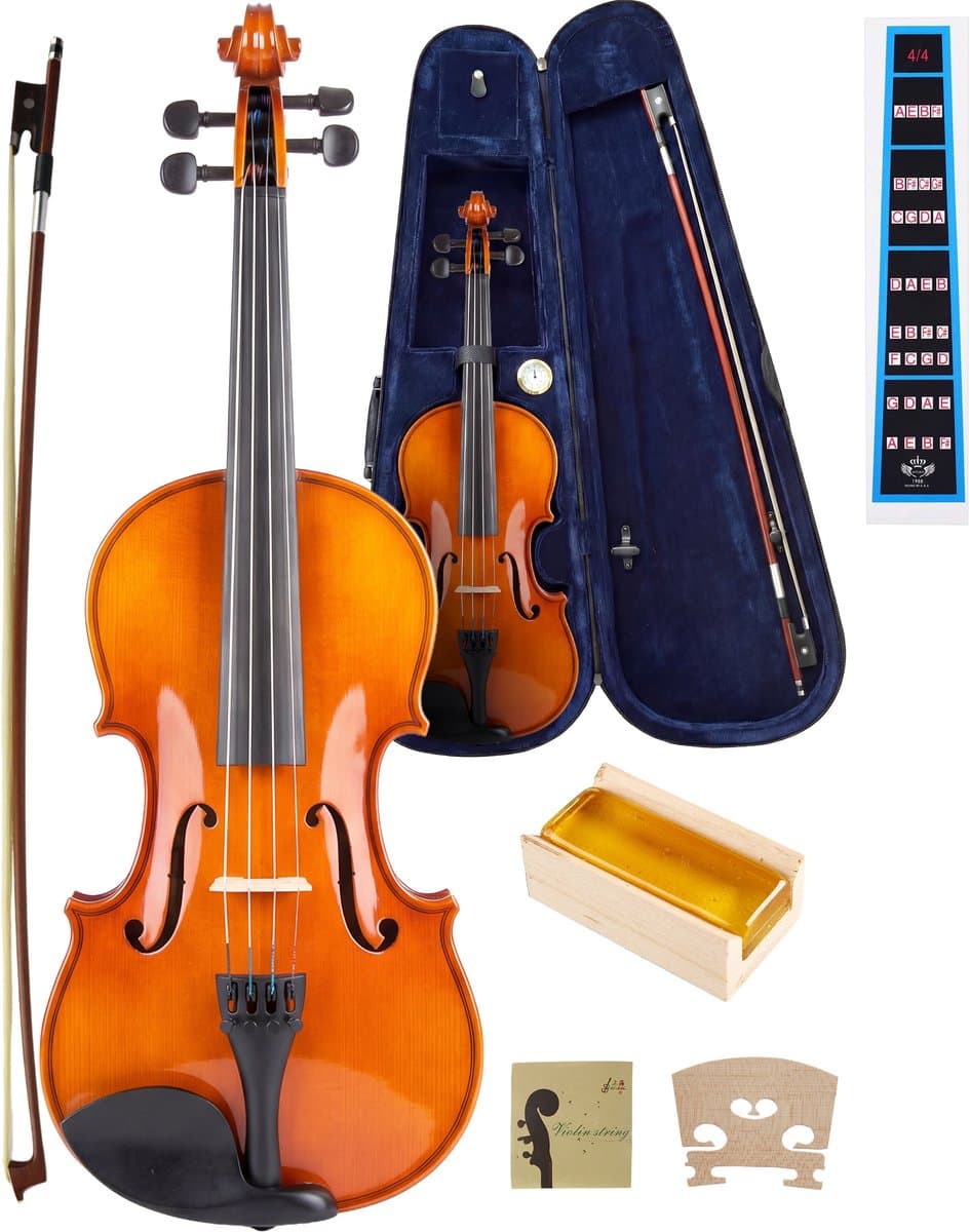 Finesse Viool Starterset - met Koffer & Accessoires - 4/4 - Viool Muziekinstrument - Milan — afbeelding 1