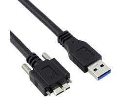 USB 3.0 Micro B Kabel met Schroefbevestiging voor Industriële Camera en Externe Harde Schijf (5m)