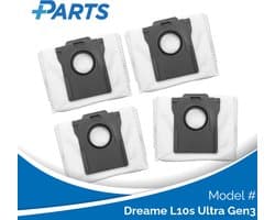 Dreame L10s Ultra Gen3 Stofzakken (4 Stuks, Plus.Parts® alternatief voor RDB8)