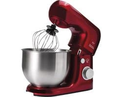 Keukenmixer - mixer met mengkom - 800W - rood