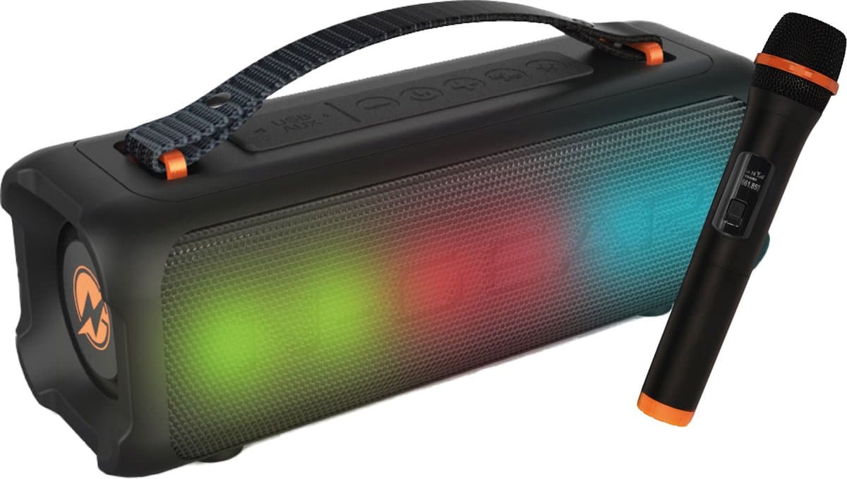 N-Gear Blazooka 703B - Bluetooth Speaker - Karaoke Set - Party Box met Microfoon - Zwart — afbeelding 1
