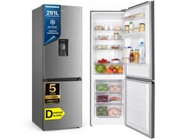 Heinner HCNF-HM291INVXWDD Koel-vriescombinatie – 291 L – Total No Frost – Inverter Compressor – Waterdispenser – Instelbare Thermostaat – LED-verlichting – RVS – 185 cm – 5 Jaar Garantie