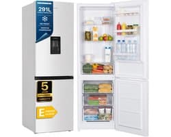 Heinner HCNF-HM291INVWDE++ Koel-vriescombinatie Wit – 291 L – No Frost met Waterdispenser – Vrijstaand – 5 Jaar Garantie