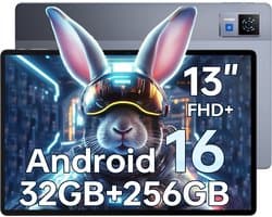 DOOGEE U13 Tablet 13" FHD+ 90Hz Android16, 32GB+256GB, Octa‑Core,11000mAh,Widevine L1,5G WiFi,Face ID,GPS,OTG