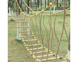 Outdoor brug swingende kinderen sport en fysieke fitness trainingsapparatuur Enige houten brug balance brug klimframe(Size:2m)