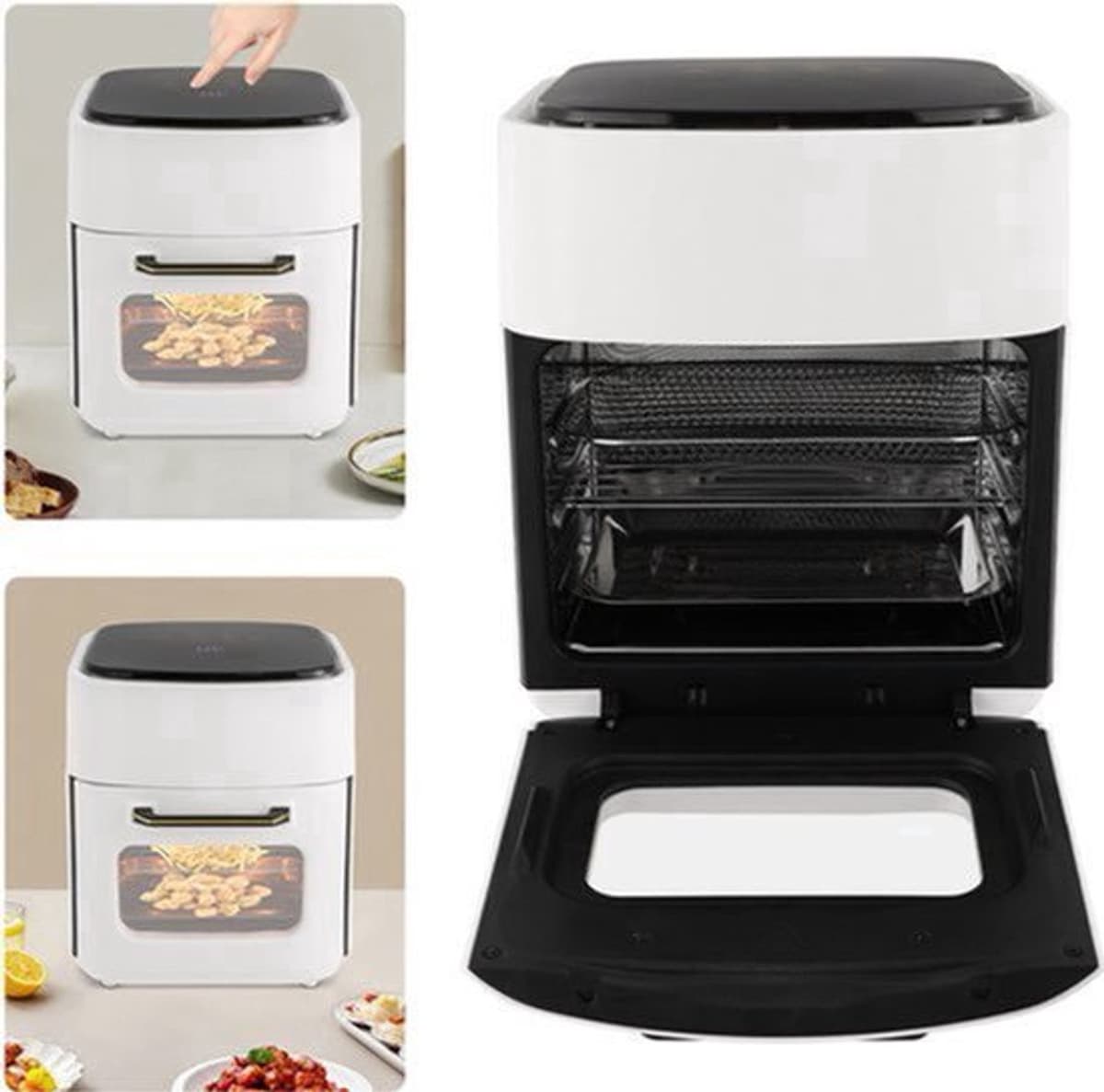Heteluchtfriteuse Oven - 1400 W - 15 Liter Inhoud - Wit - Elektrische Luchtfriteuse - Digitale Bediening — afbeelding 1