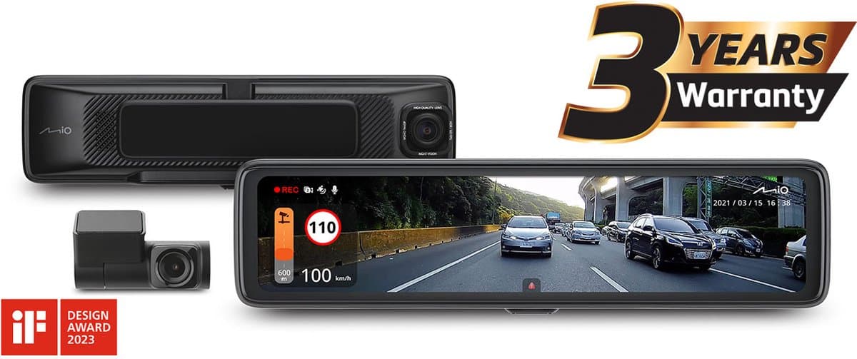Mio MiVue R850T - QHD E-mirror met voor- en achter dashcam - GPS - Wi-Fi — afbeelding 1