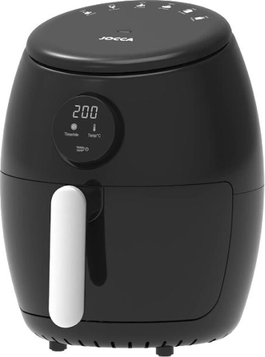 Jocca Airfryer 2L - Heteluchtfriteuse - Airfryers - Air Fryer - 1000W - Glans Zwart - 2066 — afbeelding 1