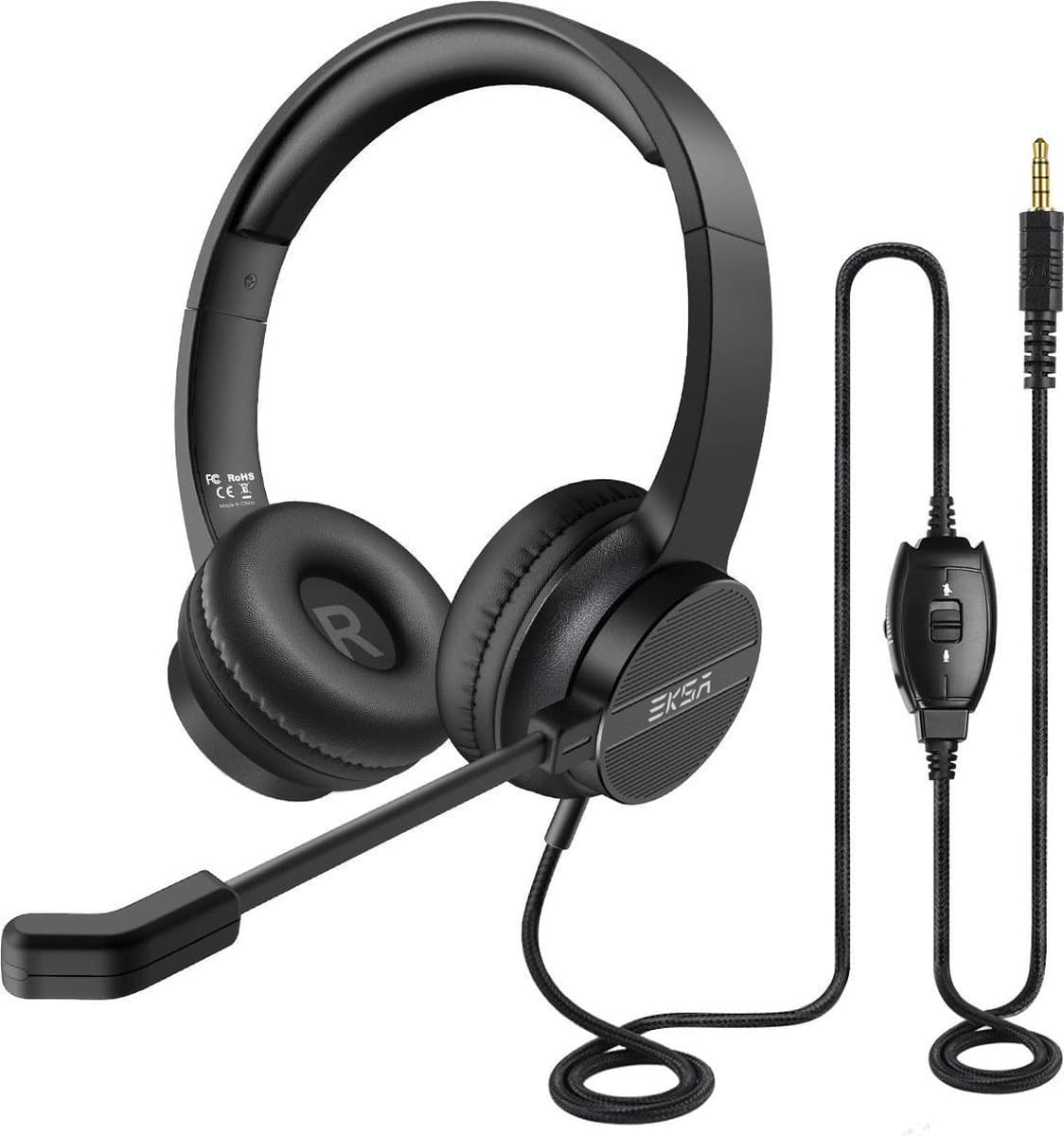 Office Headset - Koptelefoon - Hoofdtelefoon met Microfoon - 3.5mm jack - Licht en Comfortabel — afbeelding 1