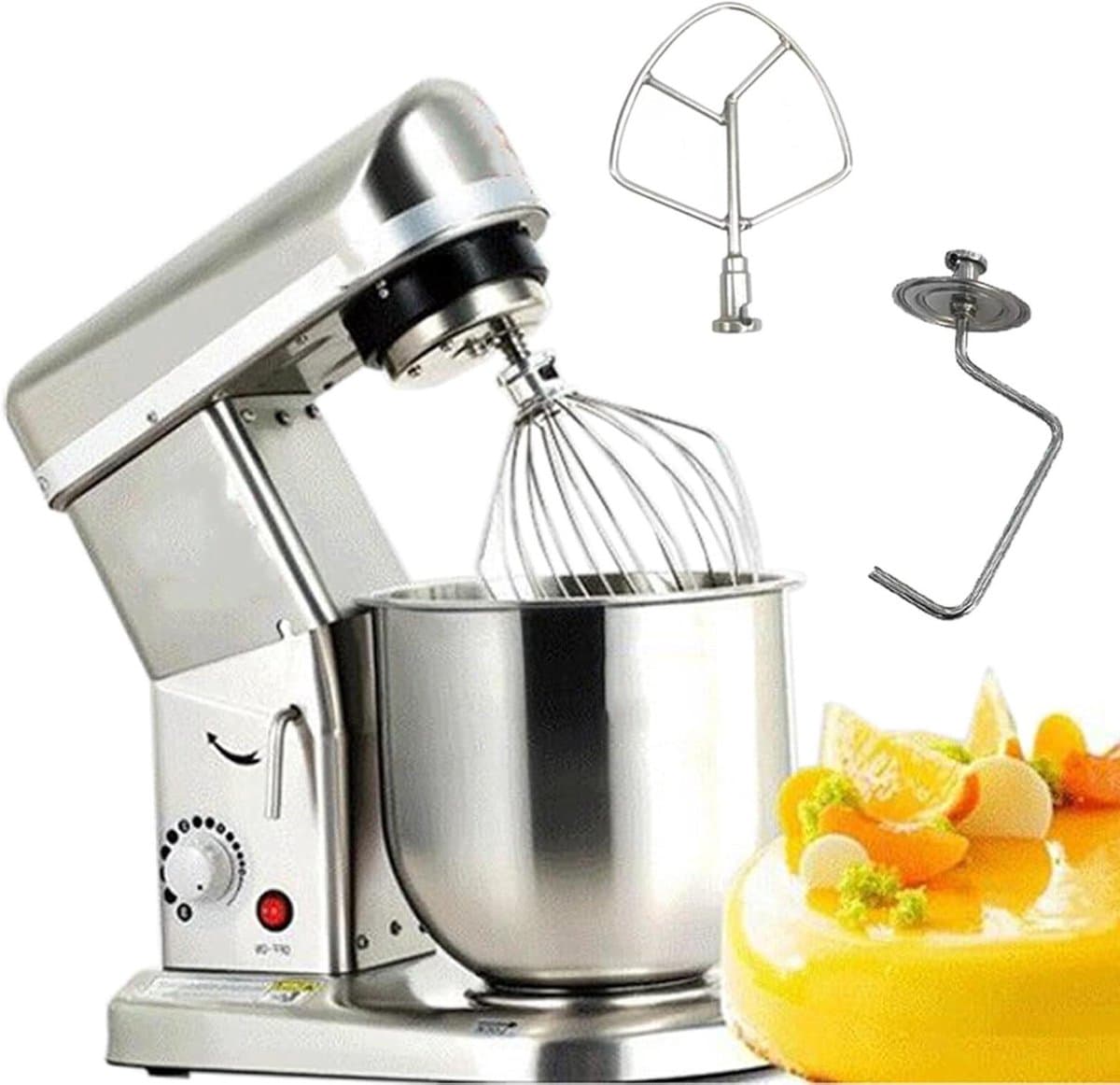 Keukenmixer - Deegmixer Staande Mixer - Bakken en Koken - 3 Accessoires en Kantelbare Kop - 5L of 7L - Zilver — afbeelding 1