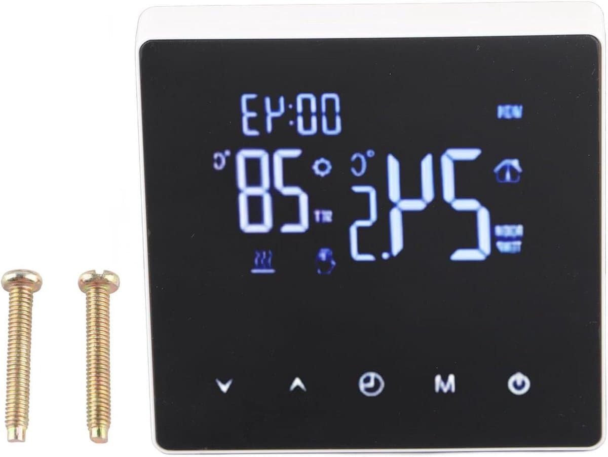 Digitale thermostaat - Temperatuurregelaar - Vloerverwarming regelen - Gebruiksvriendelijk touchscreen - 90-240 V - Wit — afbeelding 1