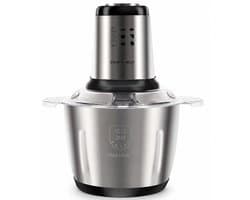 Elektrische Hakmolen 5L – Foodprocessor 1000W – RVS Kom – 6 Messen – 3 Snelheden – Vleesmolen & Groentehakker