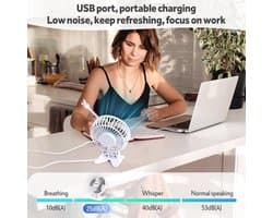 Draagbare mini-ventilator met 3 snelheden - Stille USB-ventilator voor bureau