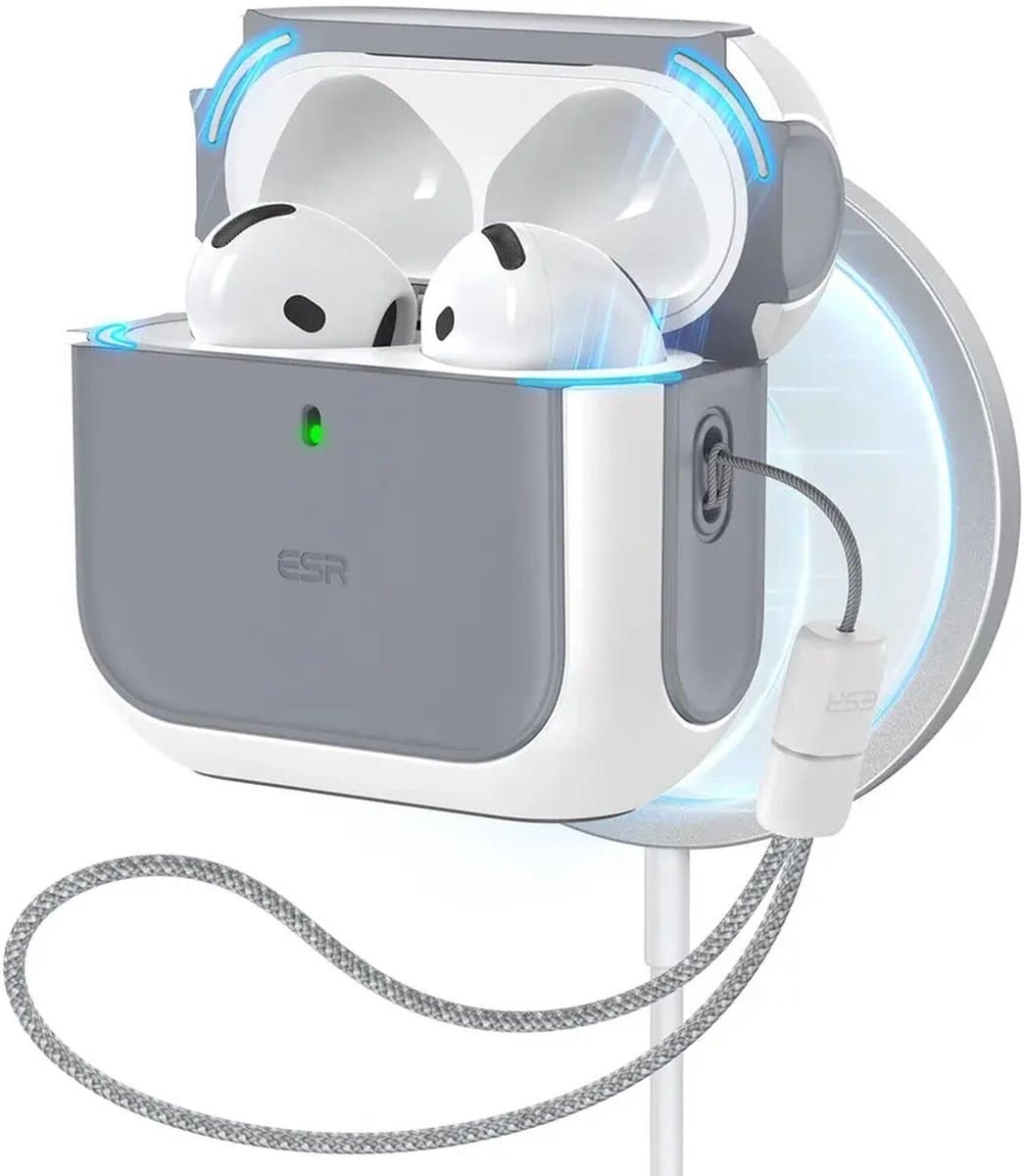 ESR Halolock Orbit Hybrid Hoes Geschikt Voor AirPods 4 (AirPods 4e Generatie) (2024) - Compatibel met MagSafe - Wit — afbeelding 1