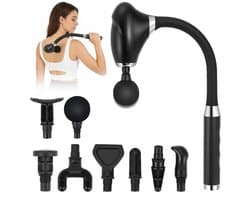 SnelShoppen - Massagepistool Diepteweefsel Ergonomisch Handheld Spiermassageapparaat met 8 Opzetstukken, 5 Snelheden - Draagbaar voor Rug, Armen, Scho