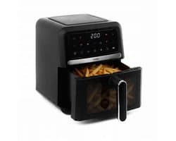 SnelShoppen - Heteluchtfriteuse 5L, 1500W Airfryer Zonder Olie, 10 Automatische Programma’s, LED-Touchscreen, Mand & Rooster, Kijkvenster, Eenvoudig t