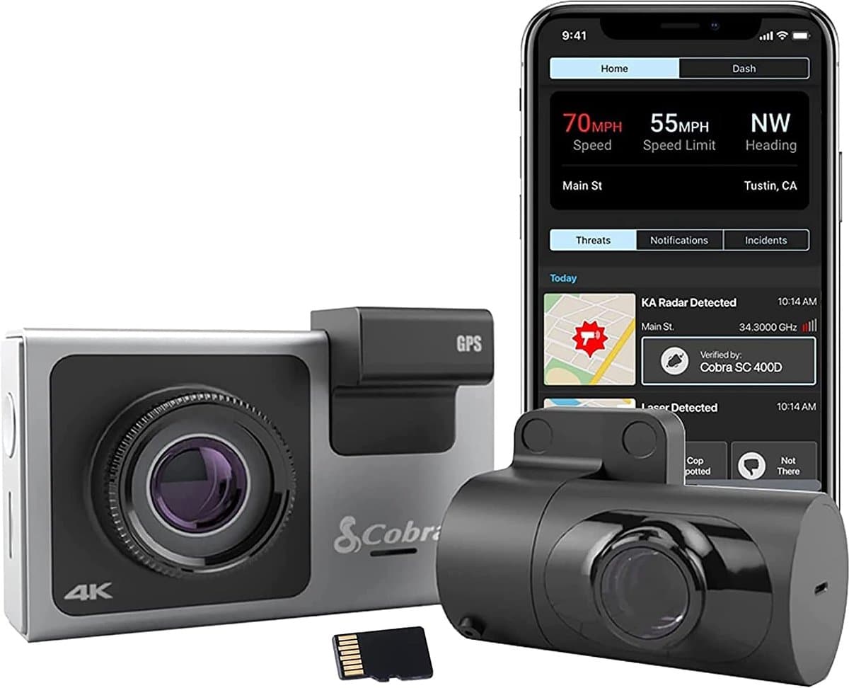 SnelShoppen - Dashcam met Achtercamera, 4K Resolutie, Alexa, 3 Camera's, Realtime Waarschuwingen, Heads-Up Navigatie - SC400D EU — afbeelding 1