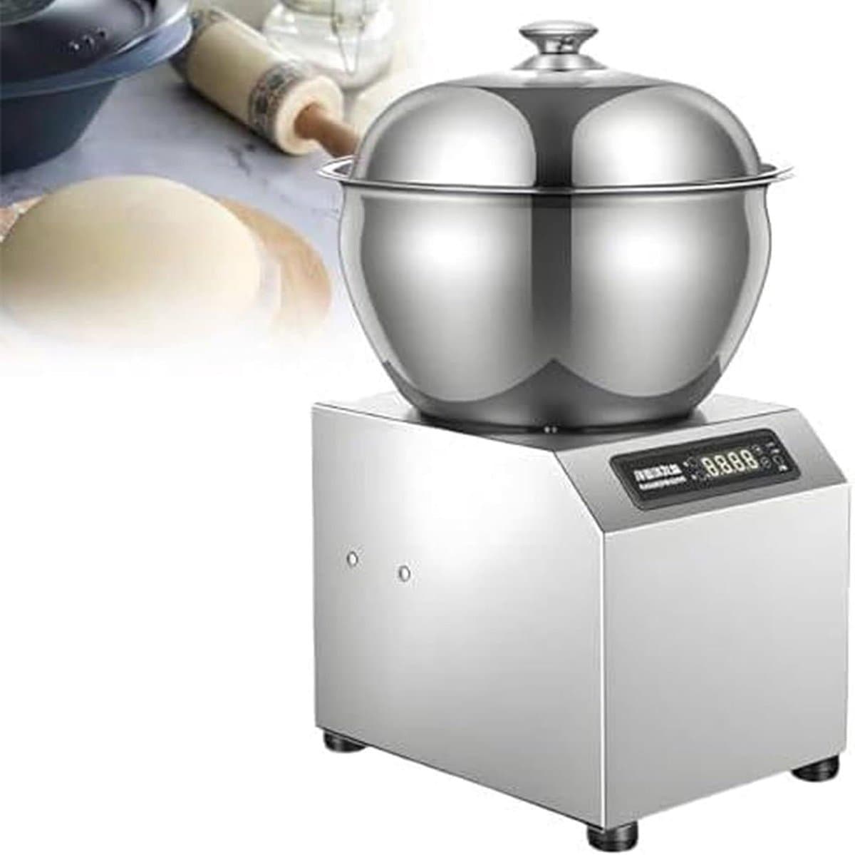 Commerciële Deegmixer - Bloem Mengmachine - Brood en Pizza Deeg - Dubbele Rotatie - 5KG - Zilver — afbeelding 1