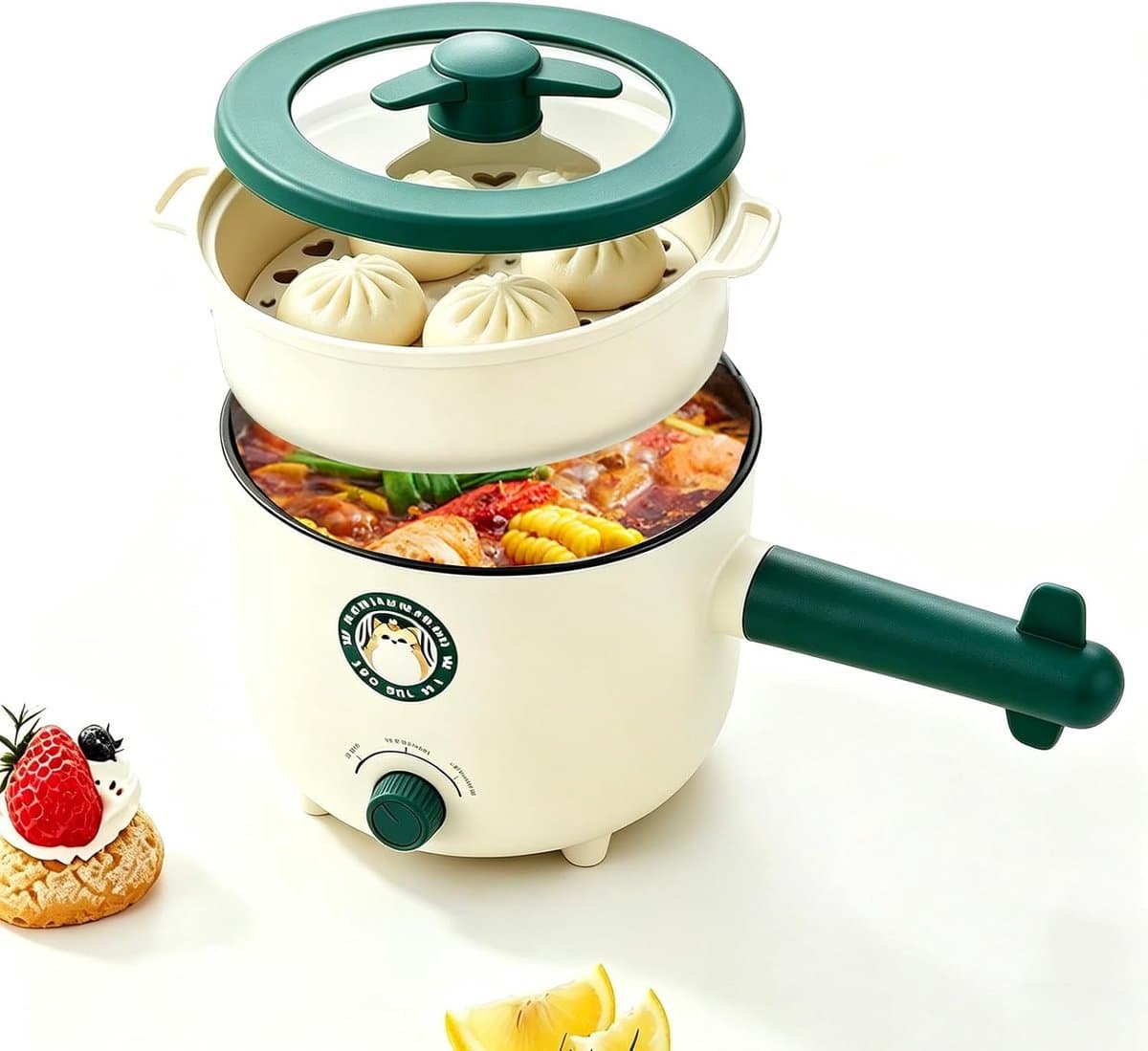 Multicooker - Zilver - 1,5 Liter - Roestvrijstalen Elektrische Kookpan met Antiaanbaklaag - Voor Thuis en Reizen — afbeelding 1
