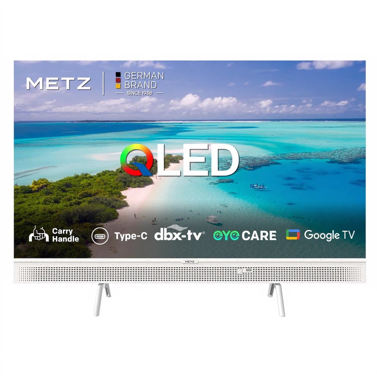 Coocaa 32 inch (80 cm) QLED smart tv met Google TV, HDR10, Dolby Audio, Bluetooth 5.1, oogzorg, Google Cast, drievoudige tuner DVB-T2/C/S2, CI+, model 32CGQG41Z (2026), energieklasse E — afbeelding 1
