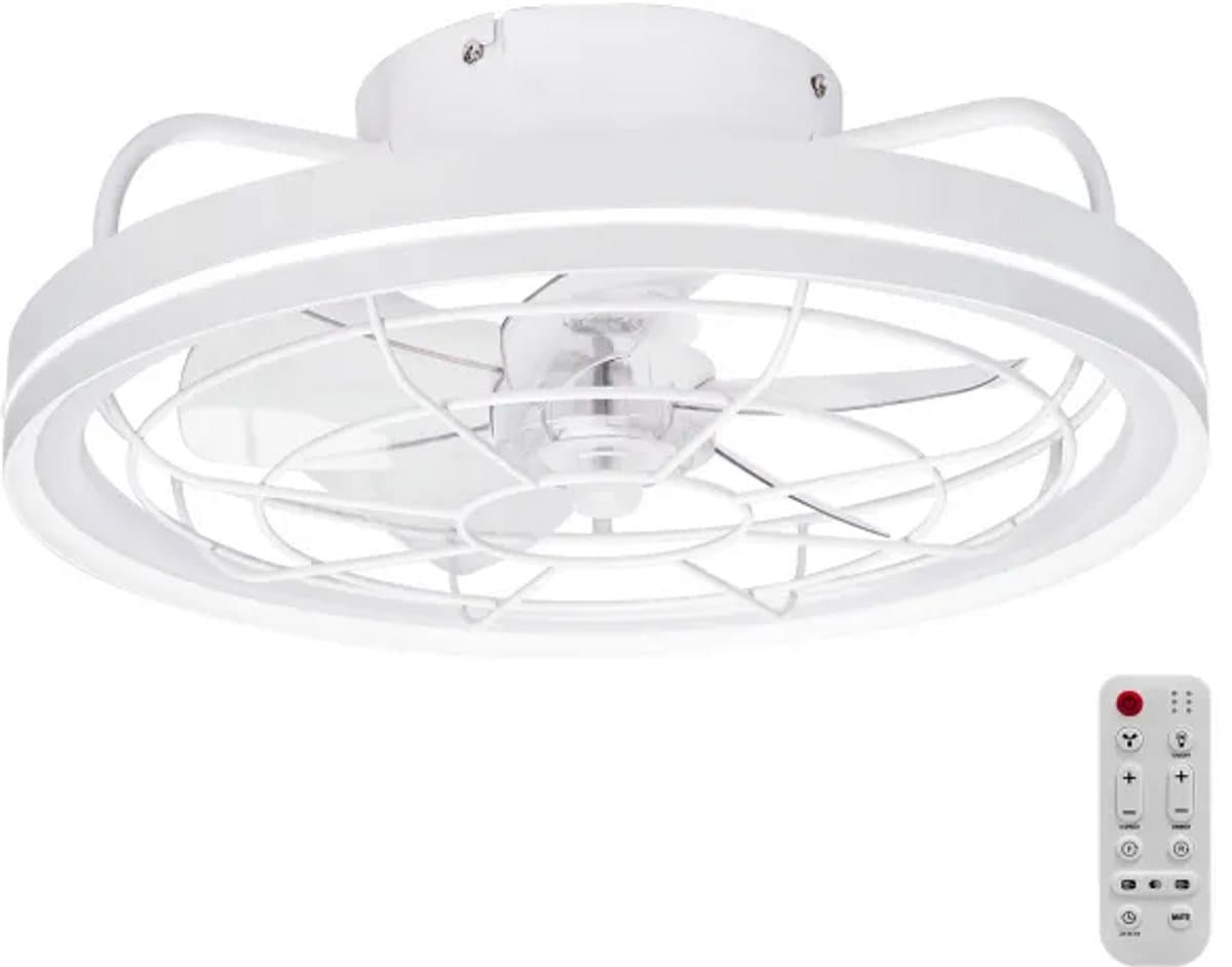 Led | Plafondventilator | LED Verlichting | Incl. Afstandbediening | 2700-6500K | Dimbaar | Ø48cm | Wit — afbeelding 1