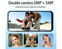 SnelShoppen - Longben Mini-smartphone 4G Ontgrendeld, Android 12, 3,88 Inch Volledig Scherm, Dubbele Simkaart, GPS, Wifi, Gezichtsherkenning, OTG, Bla