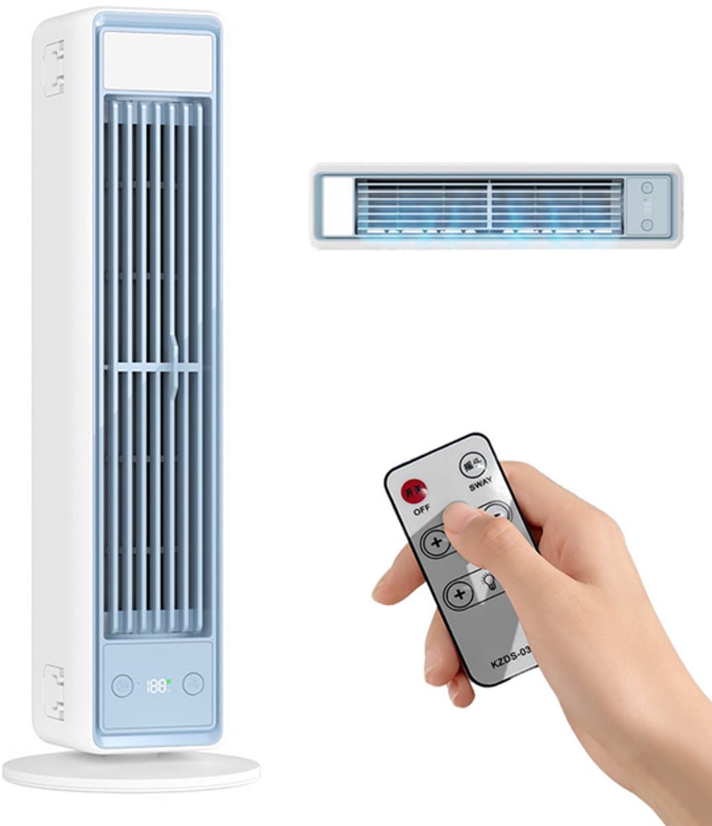 Bladeloze torenventilator - Tafelventilator - Ventilatoren - Ventilatoren staand - Tafel ventilator geluidloos - Ventilatoren verkoeling - 5 snelheidsstanden - Wit - ABS/PC/POK — afbeelding 1